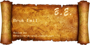 Bruk Emil névjegykártya